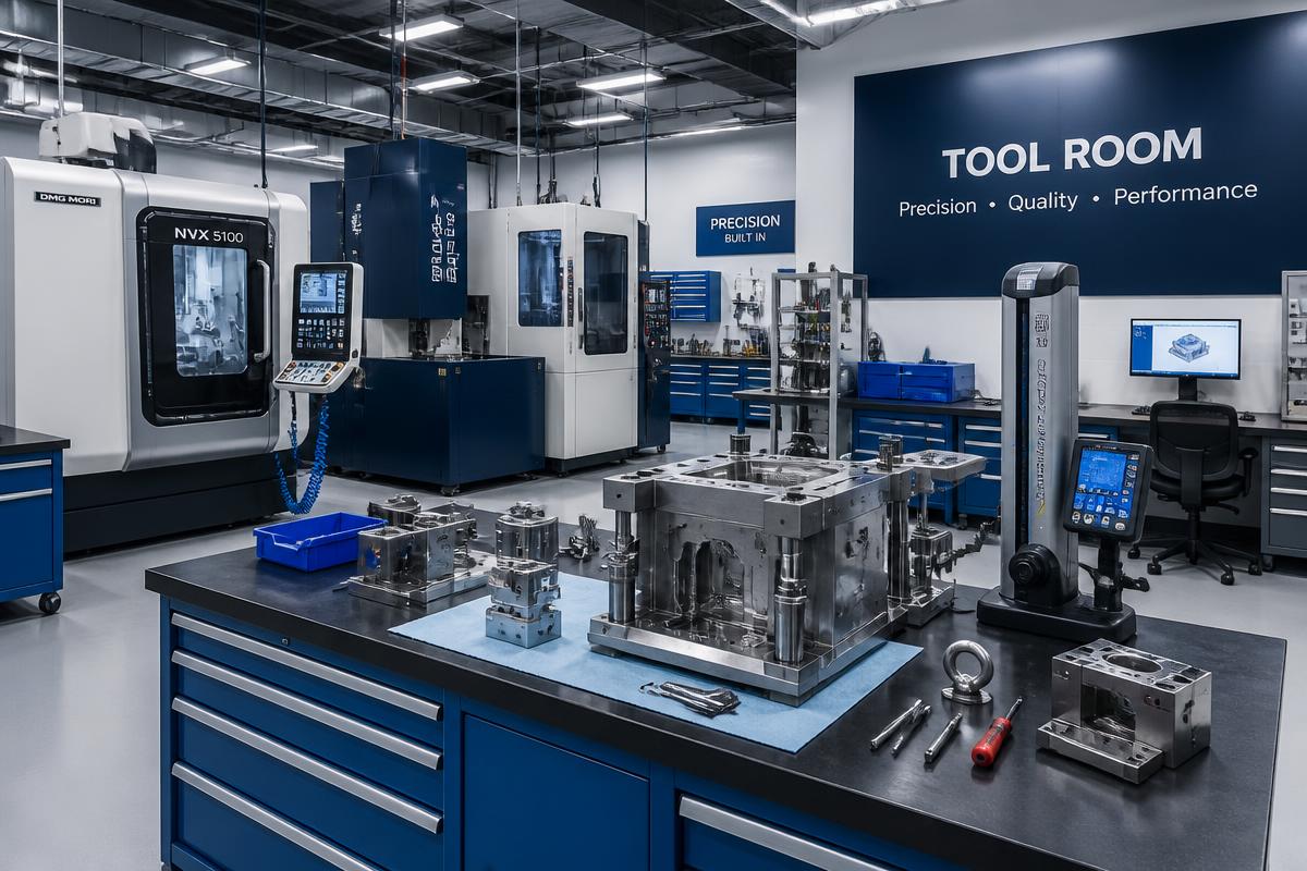 NEXA PLASTICS in-house tool room with CNC machines and precision mold equipment
